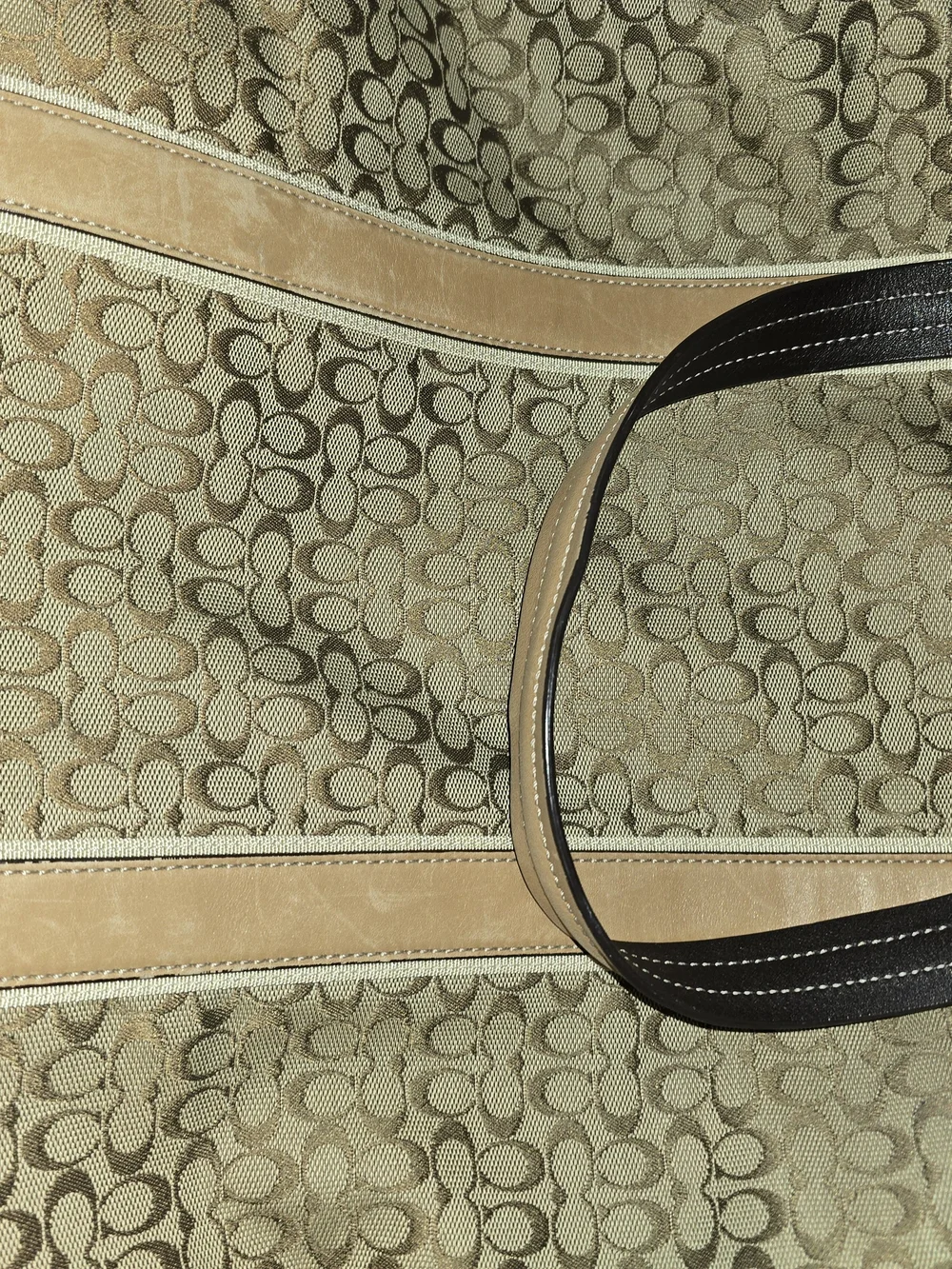 Coach Signature Jacquard Canvas Tote in Khaki